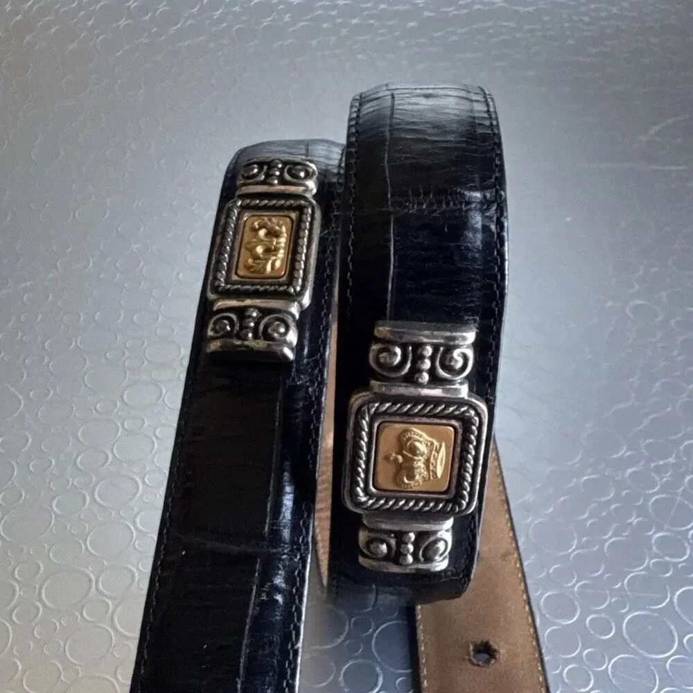 Vintage 1996 Brighton Museum Collection Belt 21003 Espresso Dark Brown Black S